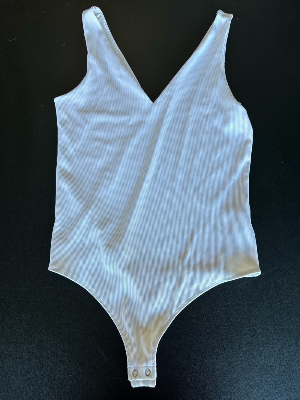 Express White V-Neck Bodysuit